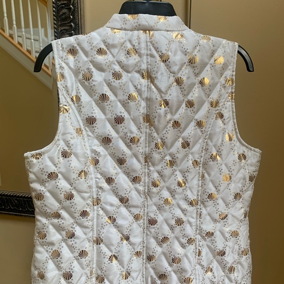 Pappagallo women's M white vest with gold seashells full zip - Picture 5 of 9